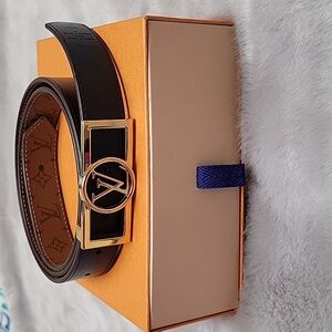 LV Dauphine 25 mm, reversible black and reverse monogram belt